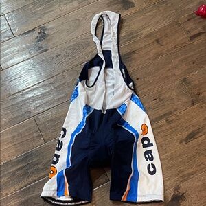 Capo Men's Cycling Bib Shorts - Navy and Orange